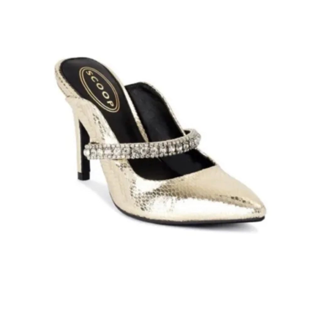 Scoop NYC Women’s Rhinestone Slip On Gold Herls, Shoes 8 NEW